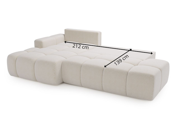 Ecksofa L-Form Links mit Schlaffunktion und Bettkasten Montero Braun