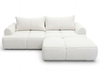 Ecksofa L-Form Rechts mit Schlaffunktion und Bettkasten Bonno Creme 