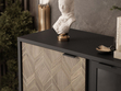 Vitrinenschrank mit LED 101 cm Tavio Schwarz, Liam Gold