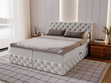 Boxspringbett mit Bettkasten 140x200 Canolo Hellgrau
