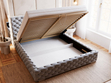 Polsterbett mit Bettkasten und Lattenrost 140x200 Astra Hellgrau