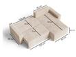 Ecksofa L-Form mit Schlaffunktion und Bettkasten Nivo Grau