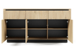 Kommode mit Türen und Schubladen 160 cm Fascino Eiche Cremona, Schwarz