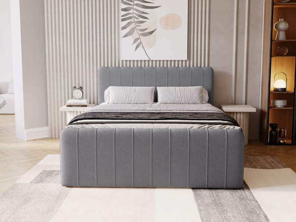 Boxspringbett mit Bettkasten 140x200 Osteno Dunkelgrau