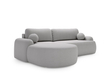 Ecksofa L-Form Links mit Schlaffunktion und Bettkasten Aurio Grau