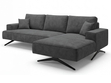 Ecksofa L-Form auf Metallbeinen Leto Rechts Anthrazit
