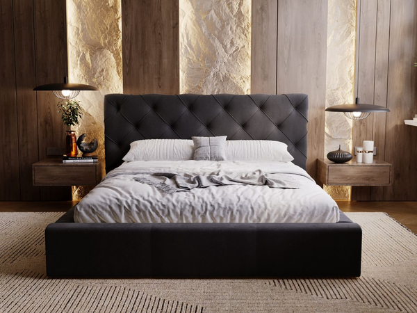 Polsterbett mit Bettkasten und Lattenrost 180x200 Milano Anthrazit