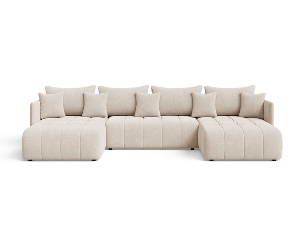 Wohnlandschaft mit Schlaffunktion und Bettkasten Ardi U Beige