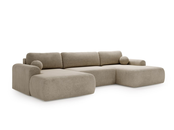 Wohnlandschaft mit Schlaffunktion und Bettkasten Savana Beige