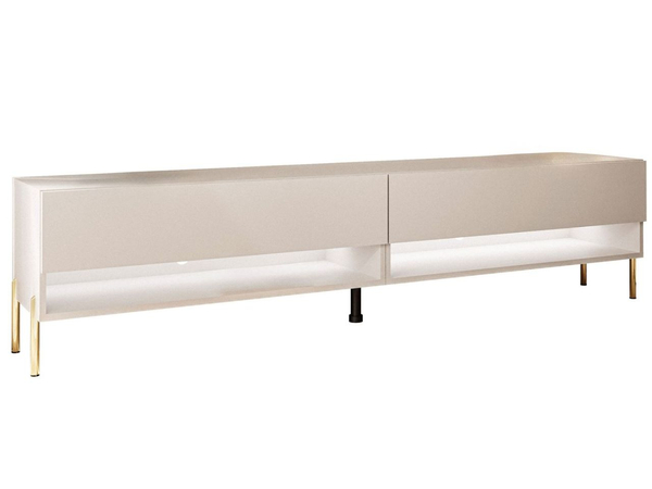 TV-Schrank für das Wohnzimmer 180 cm mit goldenen Metallbeinen und LED-Beleuchtung Aurelie Kaschmir matt