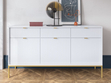 Kommode mit Türen und Schubladen Amber Weiß, Gold Frame