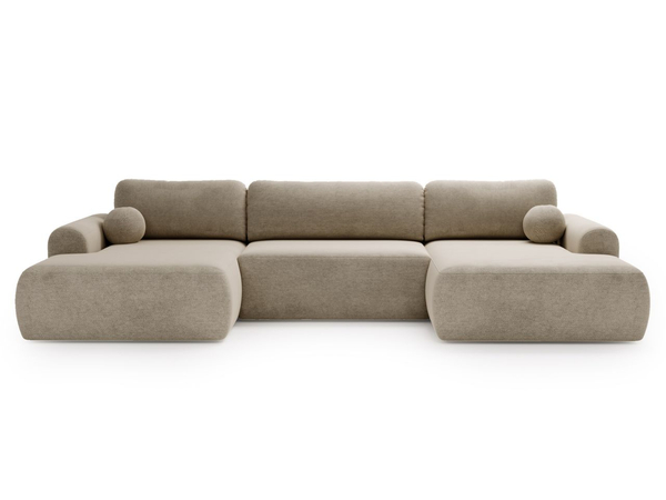 Wohnlandschaft mit Schlaffunktion und Bettkasten Savana Beige