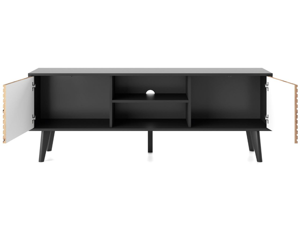 TV-Lowboard mit Türen Astro Schwarz, Artisan Eiche