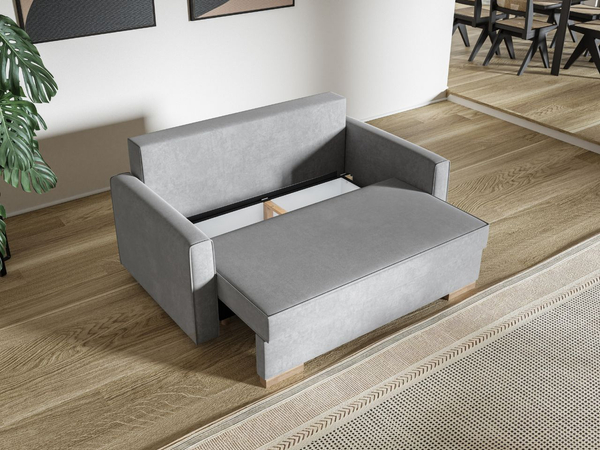 Schlafsofa mit Bettfunktion und Bettkasten Pori Grau