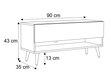 TV-Schrank 90 cm mit LED-Beleuchtung und goldenen Beinen Aurelie Kaschmir matt