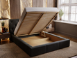 Polsterbett mit Bettkasten und Lattenrost 140x200 Milano Dunkelgrau