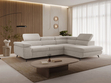 Ecksofa L-Form mit Schlaffunktion und Bettkasten Argon Rechts Hellbeige