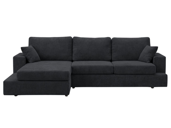 Ecksofa L-Form fürs Wohnzimmer Nesto Links Schwarz