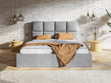 Polsterbett mit Bettkasten und Lattenrost 140x200 Malo Hellgrau
