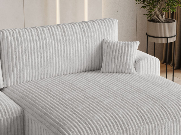 Ecksofa L-Form mit Schlaffunktion und Bettkasten Serene Rechts Grau