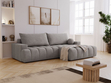 Ecksofa L-Form mit Schlaffunktion und Bettkasten Havi Rechts Grau
