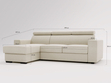 Ecksofa L-Form mit Schlaffunktion und Bettkasten Scala Schwarz