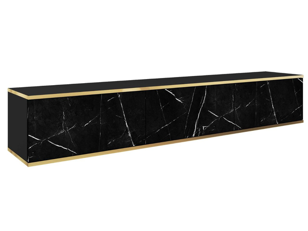 TV-Lowboard Hänge mit Türen 175 cm Diolo Schwarzer Marmor mit glatter Front