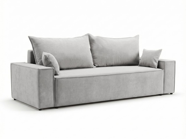 Schlafsofa mit Bettfunktion und Bettkasten Sivra Hellgrau