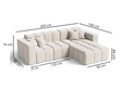 Ecksofa L-Form Rechts Moderne Ecksofa Loopo Beige