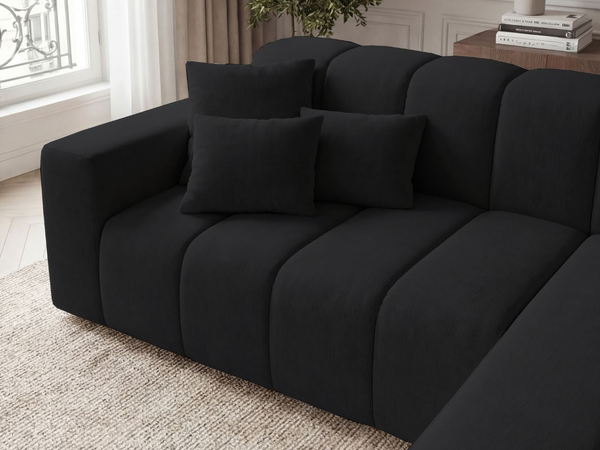 Ecksofa L-Form Rechts Nork Schwarz