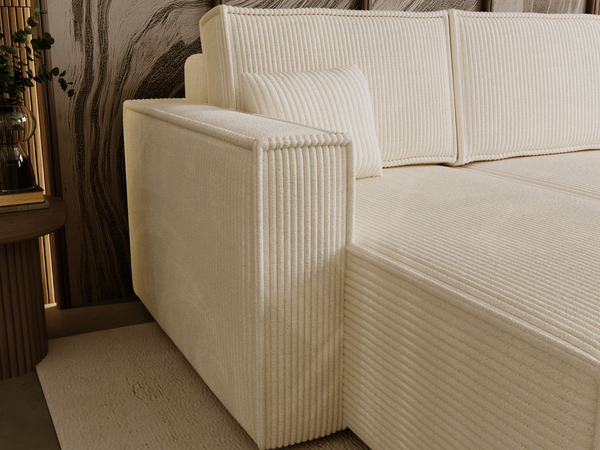 Modernes Ecksofa mit Schlaffunktion und Stauraum Prato L Beige
