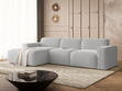 Ecksofa L-Form Links Lavia Bouclé-Stoff Grau