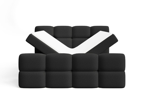 Boxspringbett mit Bettkasten 140x200 Rivon Schwarz