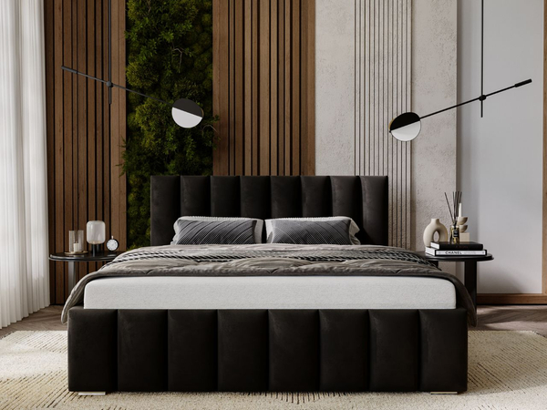 Polsterbett mit Bettkasten und Lattenrost 140x200 Neos Schwarz