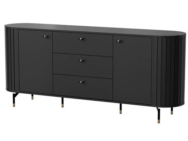 Möbelset für Schlafzimmer Soria Schwarz mat