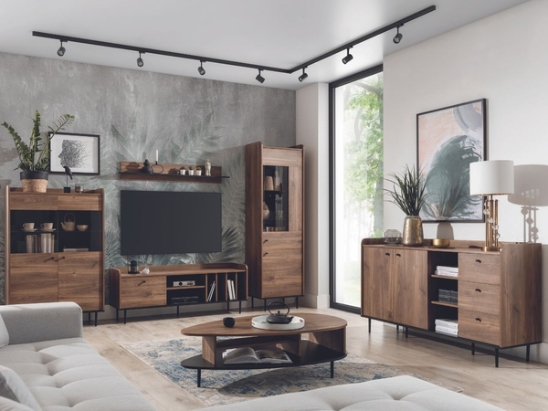Vitrinenschrank 90 cm Vasa Braun