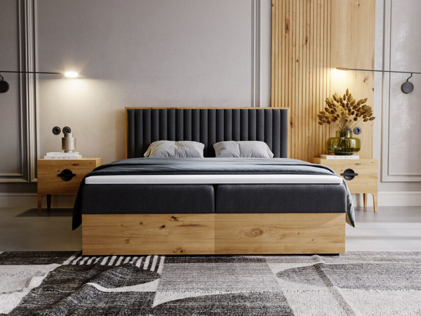 Boxspringbett mit Bettkasten 160x200 Forest Anthrazit