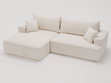 Ecksofa L-Form Links mit Schlaffunktion und Bettkasten California Creme