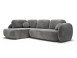 Ecksofa mit Schlaffunktion und Bettkasten Links Carino Grau