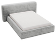 Polsterbett mit Bettkasten und Lattenrost 140x200 Monza Hellgrau