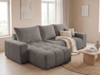 Ecksofa L-Form mit Schlaffunktion und Bettkasten Bresso Dunkelgrau
