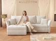 Ecksofa L-Form mit Schlaffunktion und Bettkasten Lino Beige