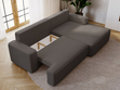 Ecksofa L-Form Rechts mit Schlaffunktion und Bettkasten California Dunkelgrau