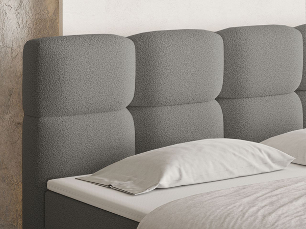 Boxspringbett mit Bettkasten 140x200 Rivon Grau