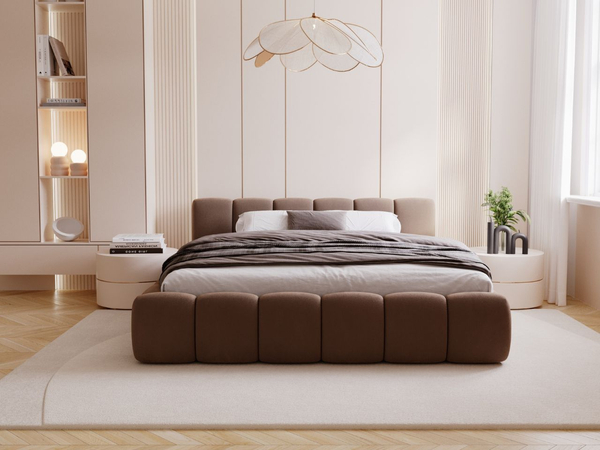 Polsterbett mit Bettkasten und Lattenrost 160x200 Cloud Low Braun