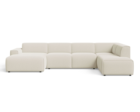 Wohnlandschaft Rechts Belluno Bouclé-Stoff Hellbeige