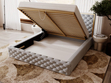 Polsterbett mit Bettkasten und Lattenrost 140x200 Wave Grau