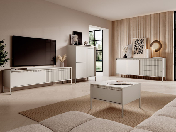 TV-Lowboard mit Türen 187 cm Sorano Beige
