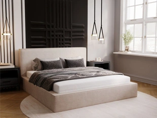 Polsterbett mit Bettkasten und Lattenrost 180x200 Monaco Beige