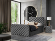 Boxspringbett mit Bettkasten 120x200 Cleo Lux Grau
